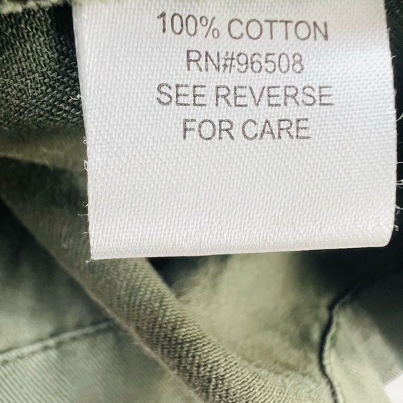 Y2K Dolled Up Jacket Juniors M Olive Green Utility Zip Up Distressed Draw String - Picture 15 of 15